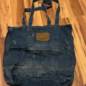 American Eagle Outfitters Distressed Denim Tote - Dark Blue